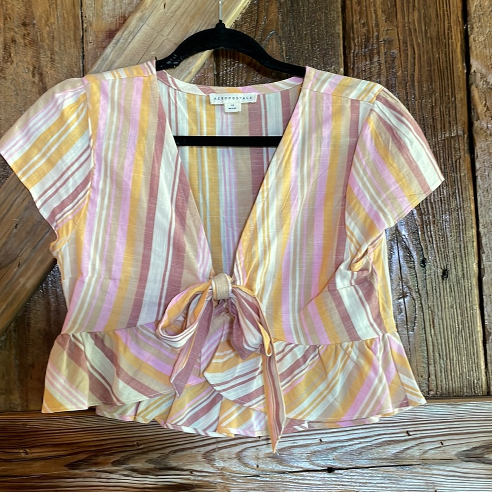 Aeropostale short sleeve striped shirt (xs)